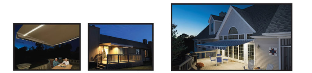 awning integrated LED lighted arms
